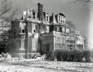 Soviet Embassy, after the fire, January 1956, 285 Charlotte Street, Ottawa