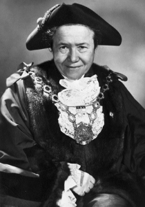 Charlotte Whitton in full mayoral regalia, 1954
